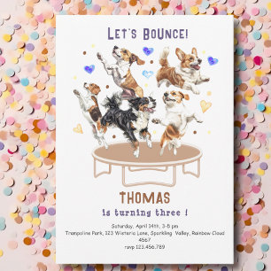 Invitation Faisons sauter les chiens de trampoline parc d'ann