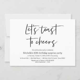 Invitation Faisons un toast aux acclamations, Surprise Birthd