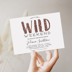 Invitation Faisons un week-end de bachelorette Leopard sauvag