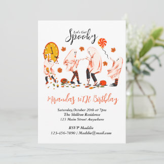 Invitation Faisons une fête de fantômes effrayants avec des a