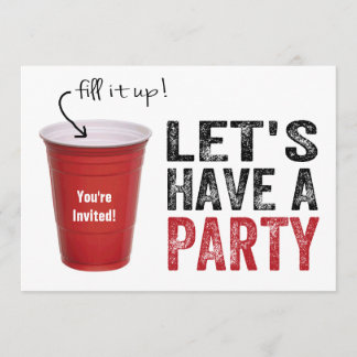 Invitation Faisons une fête ! Funny Red Cup