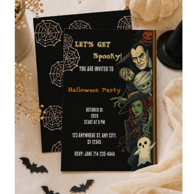 Invitation Faisons une fête Halloween effrayante  (Créateur téléchargé)