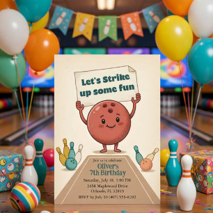 Invitation Faisons une partie de plaisir Bowling garçon 7ème 