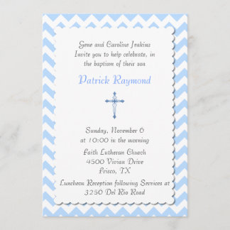 Invitation faite sur commande bleue de baptême de