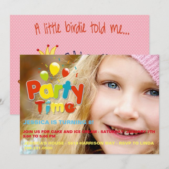 Invitation faite sur commande d'anniversaire de (Devant / Derrière)