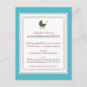 Invitation faite sur commande de baby shower