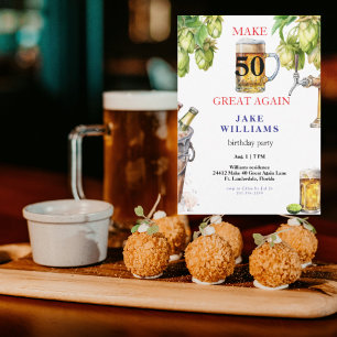 Invitation Faites 50 de nouveau grand bières fête d'anniversa