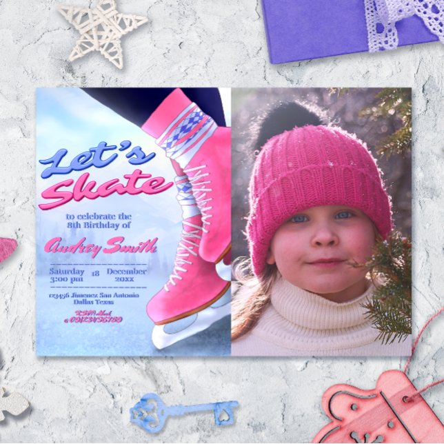 Invitation Faites du Skate - Fête de Skate d'Hiver avec Photo (Créateur téléchargé)
