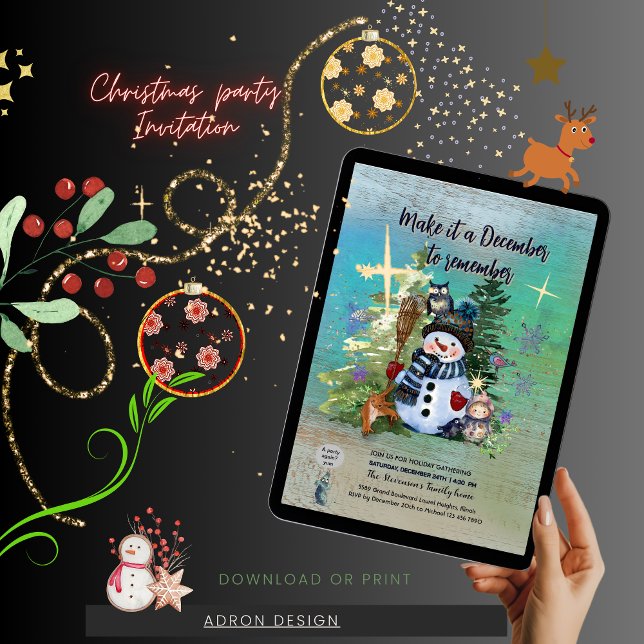 Invitation Faites en décembre pour vous souvenir de Noël bleu (Make it December to remember Christmas Blue Invitation)