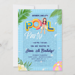Invitation Faites un splash avec notre Pool Party Anniversair