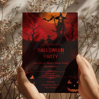 Invitation Faites votre Halloween Classy avec le thème rouge