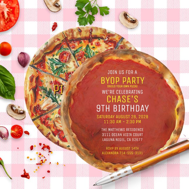 Invitation Faites votre propre pizza Anniversaire sur mesure  (Créateur téléchargé)