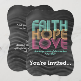 Invitation Faith Hope Love Christian Bible Verse Retro