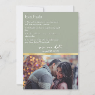 Invitation Faits amusants sur la mariée et le marié Photo Ver