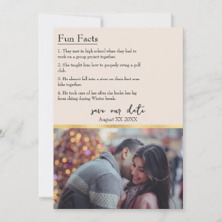 Invitation Faits amusants sur la photo de la mariée et du mar