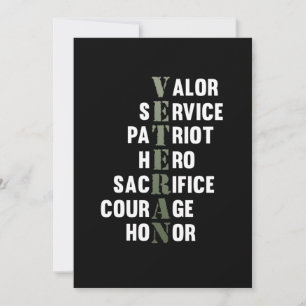 Invitation Faits sur les anciens combattants Heureux Soutien 