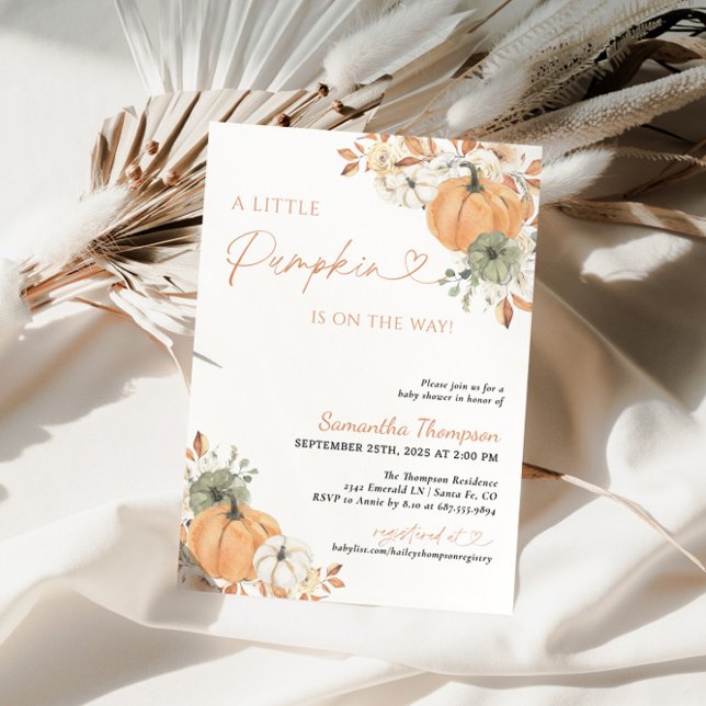 Invitation Fall Baby Shower | Boho A Little Pumpkin (Créateur téléchargé)