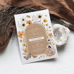 Invitation Fall Fairy Boho Fleur sauvage Jardin Fête d'annive