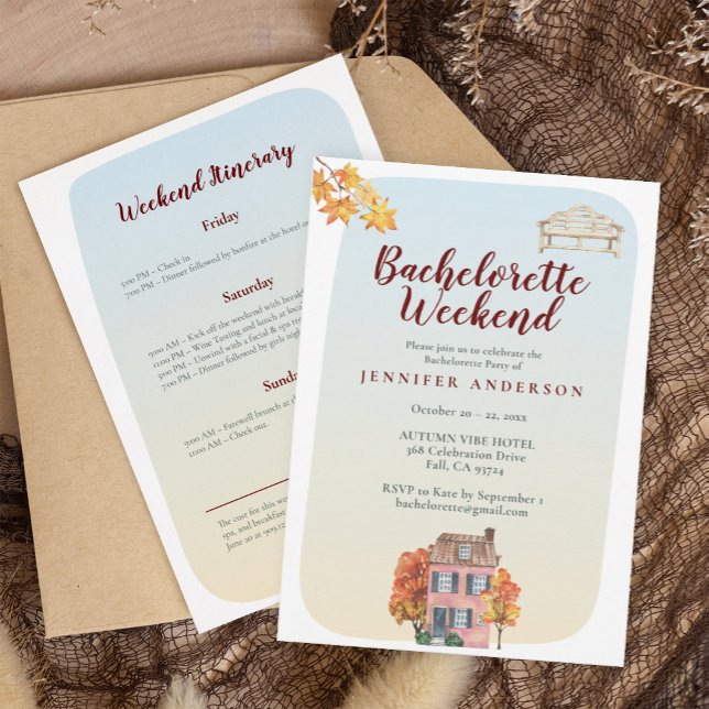 Invitation Fall favorites Rustic Bachelorette Weekend  (Créateur téléchargé)