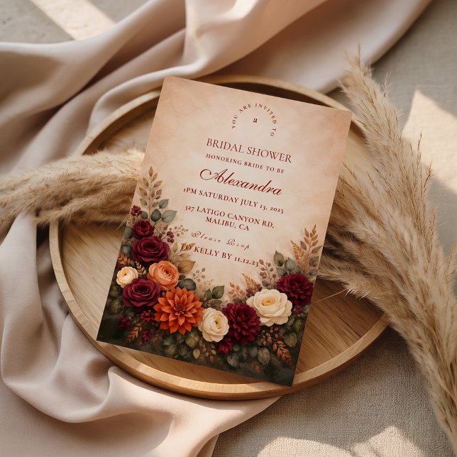 Invitation Fall Floral Romance Bridal Shower (Créateur téléchargé)