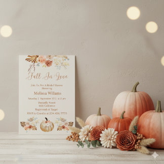 Invitation Fall In Love Boho Terracotta Autumn Bridal Shower