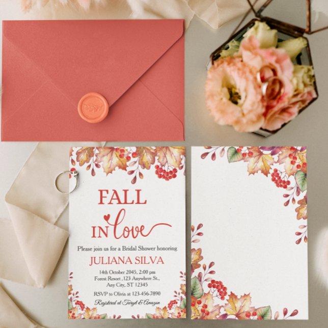 Invitation Fall in love Bridal Shower (Créateur téléchargé)