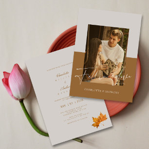 Invitation Fall in Love Script : Modern Chic Photo Mariage