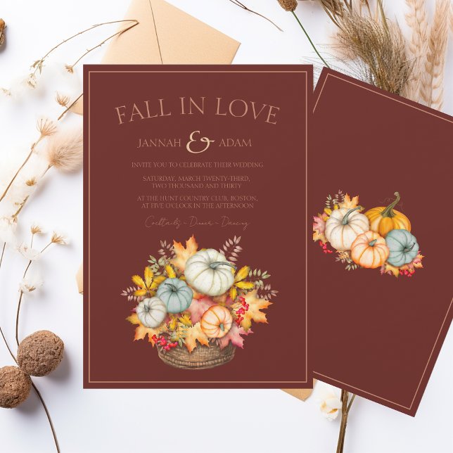 Invitation Fall in Love Terracotta Automne Citrouille Mariage (Créateur téléchargé)