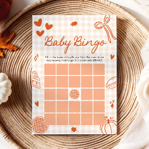 Invitation Fall Little Cutie Pie Baby Bingo Baby shower Jeu