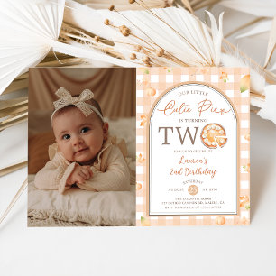 Invitation Fall Little Cutie Pie est deux photos d'anniversai