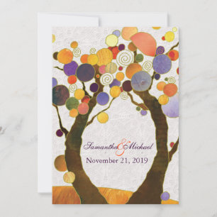 Invitation Fall Love Trees Mariage moderne