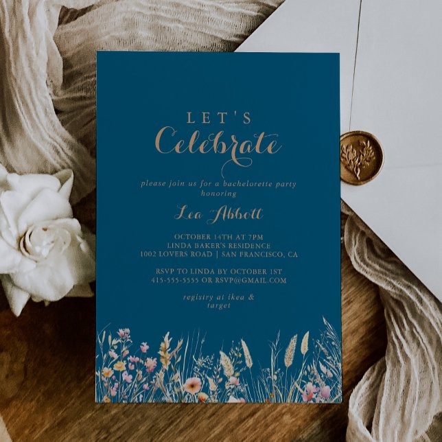 Invitation Fall Meadow Wild Floral Fêtons la fête (Créateur téléchargé)