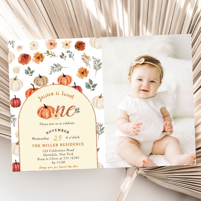 Invitation Fall Rustic Sweet One BIrthay Party Photo (Créateur téléchargé)