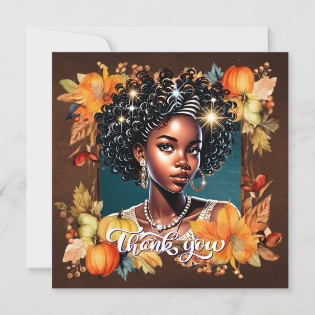 Invitation Fallin' for Fall Gorgeous Girl Gratitude Card (Devant)