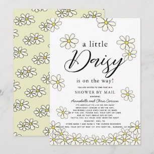 Invitation Falling Daisies White Floral Baby shower par la po