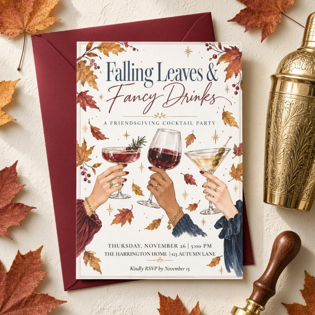 Invitation : Falling Leaves & Fancy Drinks Friendsgiving (Créateur téléchargé)