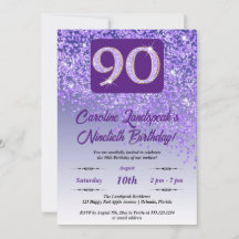 Falling Purple Parties scintillant 90th Birthday P