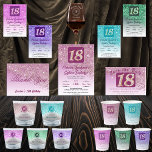 Invitation Falling Rose Gold Parties scintillant 18th Birthda<br><div class="desc">Parties scintillant dorée Rose en chute avec dégradé rose et étoiles brillantes.</div>