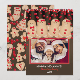 Invitation Famille de biscuits au gingembre Noël Photo de vac