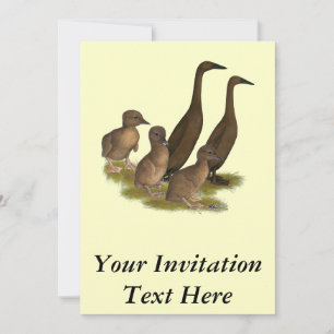 Invitation Famille de canards coureurs au chocolat