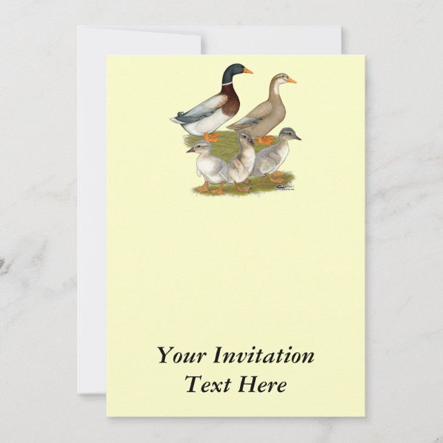 Invitation Famille de canards de Saxe (Devant)