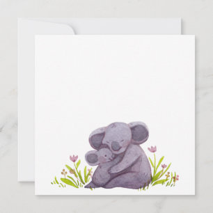 Invitation Famille de koalas à l'aquarelle