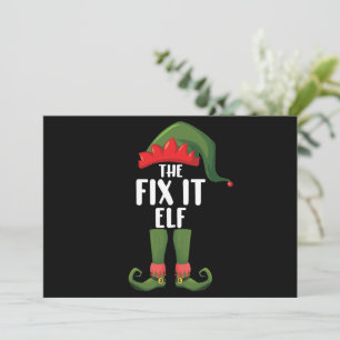 Invitation Famille de lutin de réparation groupe de Noël corr