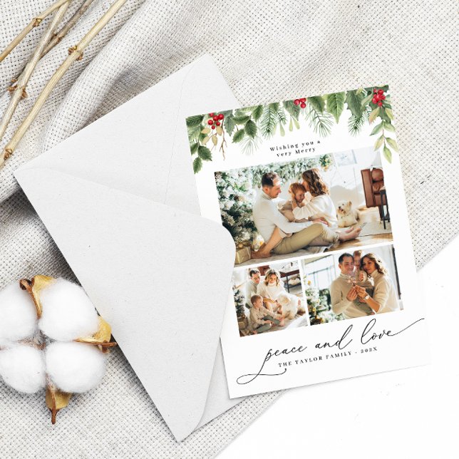 Invitation Famille de Noël 3collage Photo Frame Holiday Card (Créateur téléchargé)