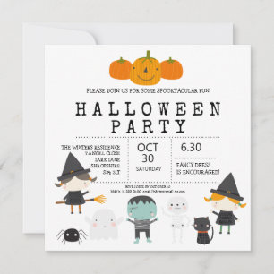 Invitation Famille de plaisir mignon moderne Fête d'Halloween