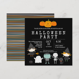 Invitation Famille de plaisir mignon moderne Fête d'Halloween