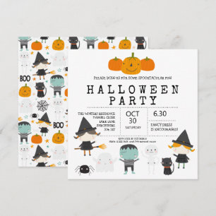 Invitation Famille de plaisir mignon moderne Fête d'Halloween