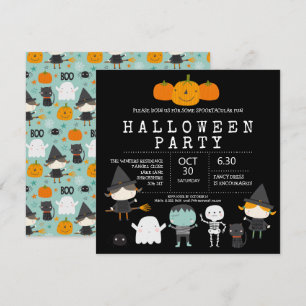 Invitation Famille de plaisir mignon moderne Fête d'Halloween