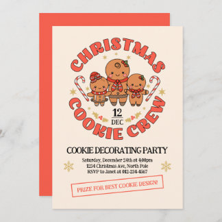 Invitation Famille d'équipage de cookies de Noël