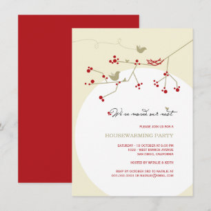 Invitation Famille d'oiseaux Nous avons déménagé Fête de pend